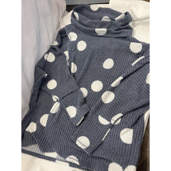 Lularoe Turtle Neck Sweater Size Medium Blue And White 53 - Picture 7 of 7